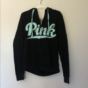 PINK VICTORIA SECRET WOMANS QUATER ZIP HOODIE XS